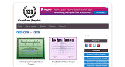 Desktop Screenshot of 123certificatetemplates.com